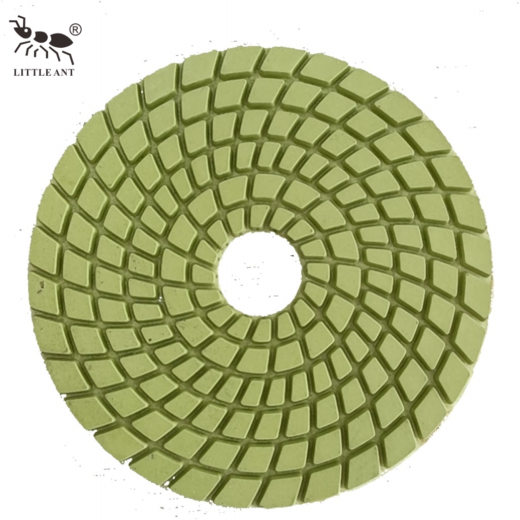 Küçük Ant 3inch 4inch 7inch Elmas Spirl Islak Reçine Parlatma Pedleri Beton Taş Granit Kuvars Terazzo Tezgahı İçin Gerçek Renk