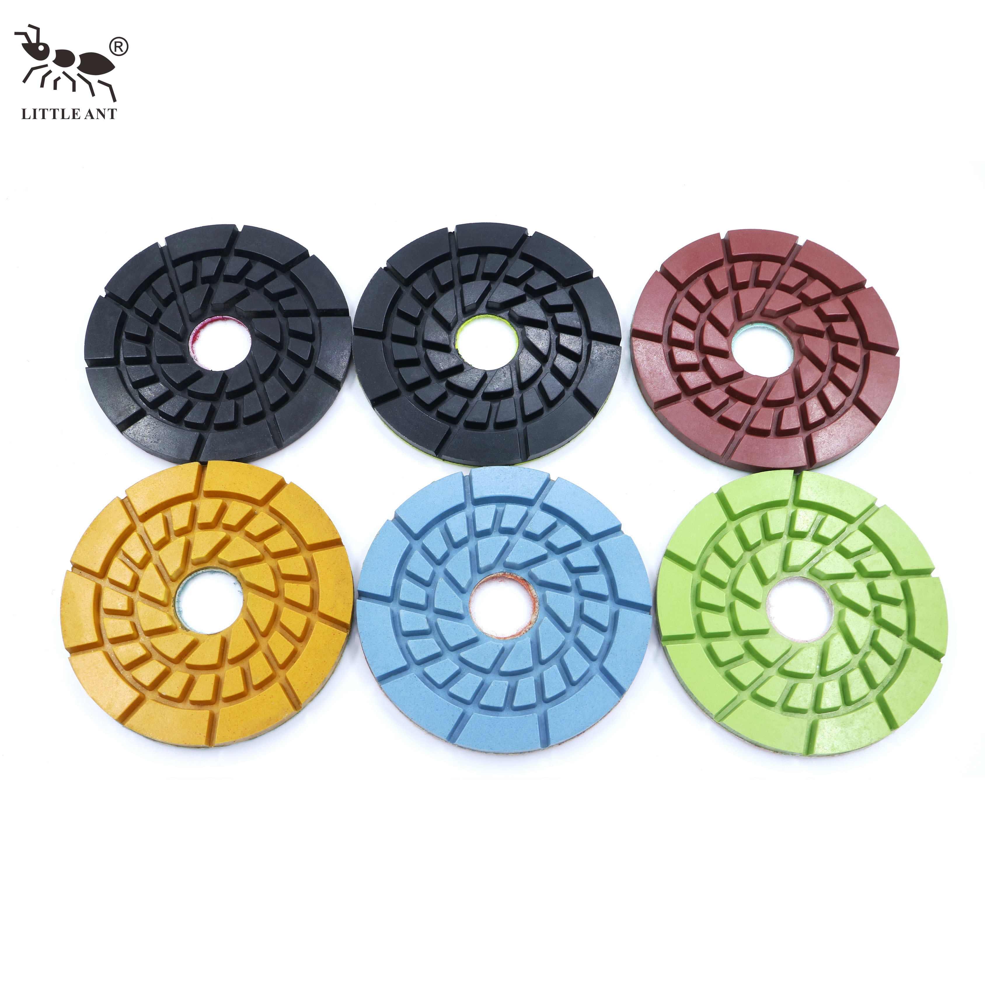 Küçük Ant 5 "125mm Salyangoz Kilit Reçine Zemin Pilising Ped PVC Destekli Islak Kullanım 5inç Granit Mermer Terazzo Kuvars