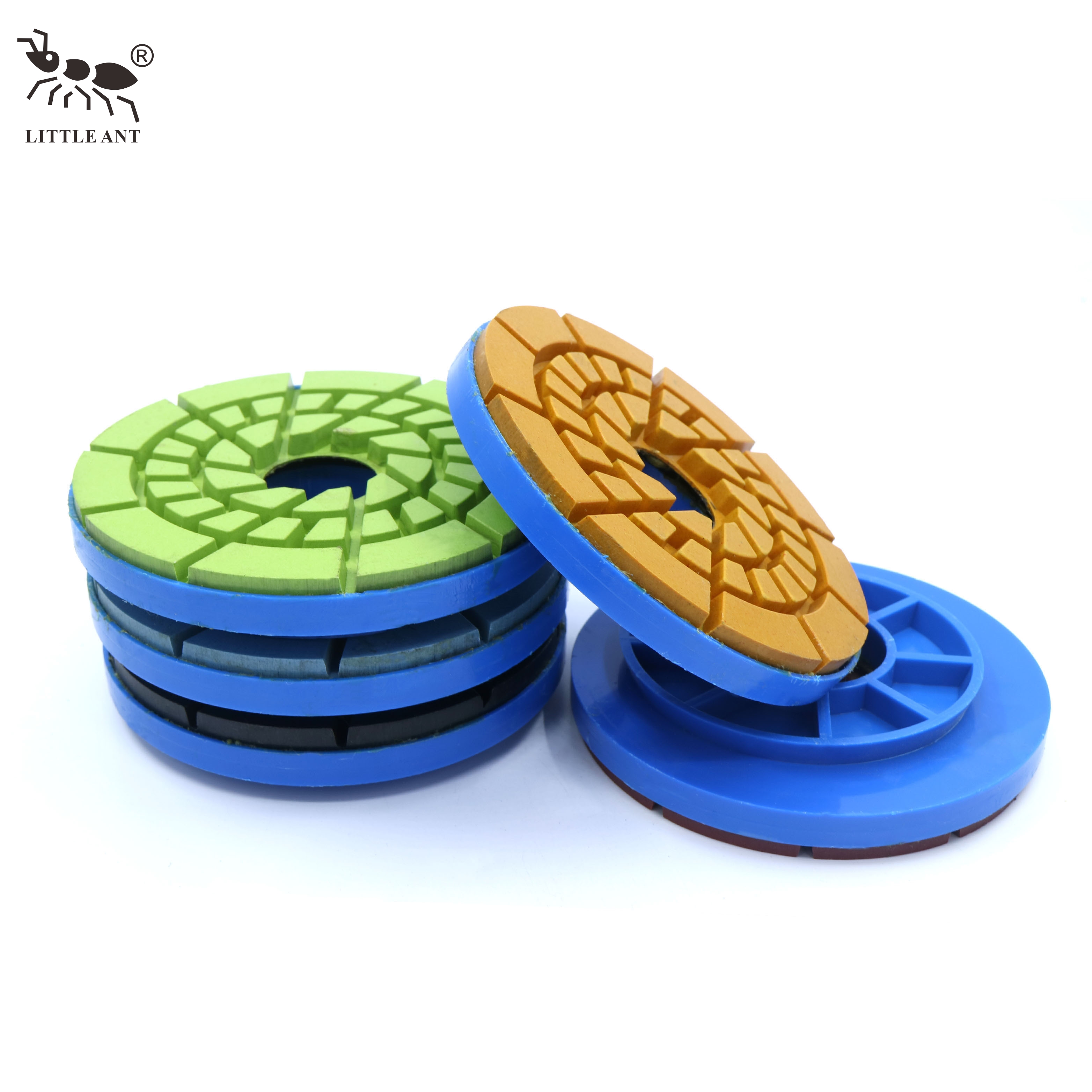 Küçük Ant 5 "125mm Salyangoz Kilit Reçine Zemin Pilising Ped PVC Destekli Islak Kullanım 5inç Granit Mermer Terazzo Kuvars