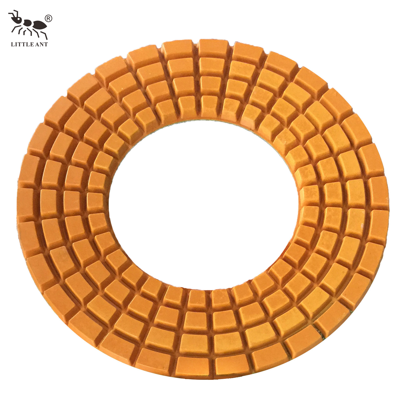 KÜÇÜK KARINCA 320mm Reçine Zemin Parlatma Pedi Büyük Delik 4 Sıralı Güç Aracı Granit Mermer Terrazzo Kuvars