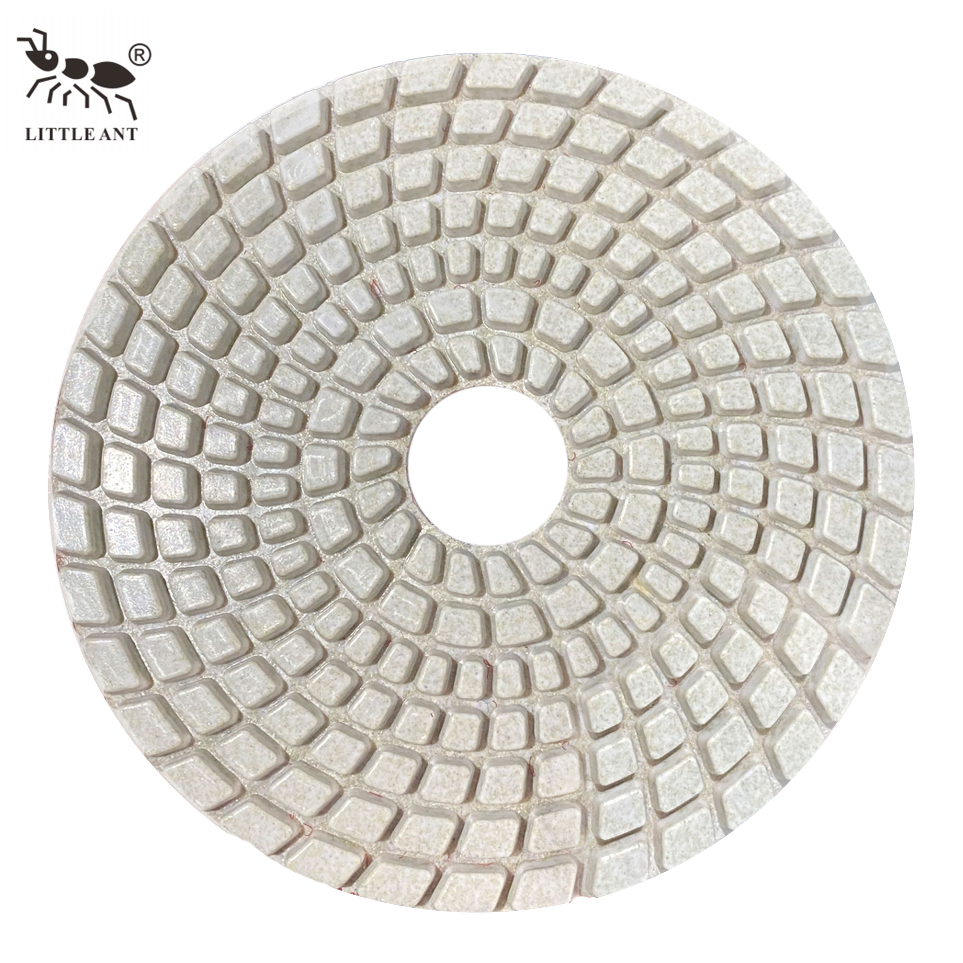 Küçük karınca en iyi spirt ıslak parlatma ped 4 inç 100mm daha az toz beton taş